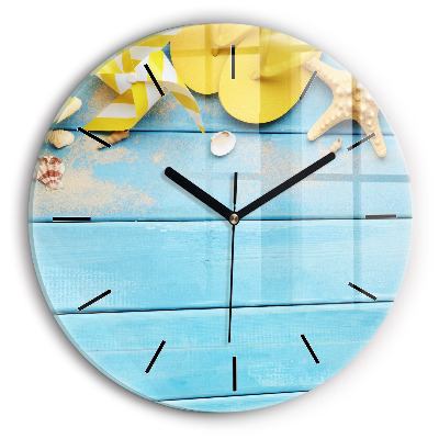Accessoires de plage et planches Horloge ronde en verre