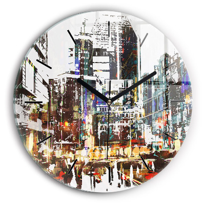 Ville de New York Horloge ronde en verre