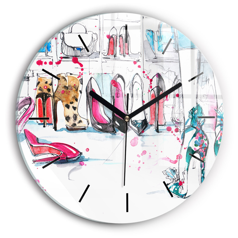 Élément de féminité Horloge ronde en verre