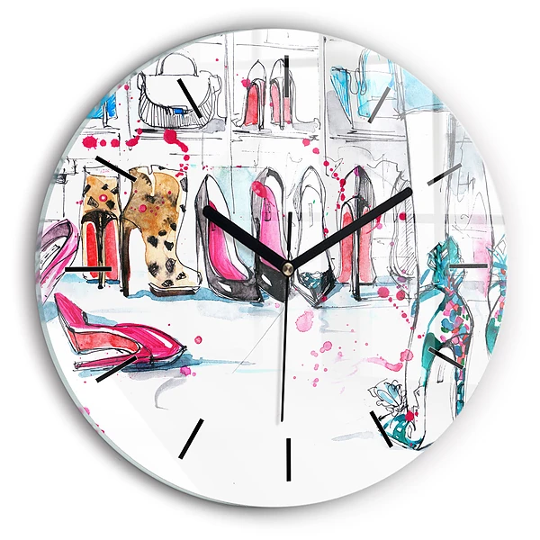Élément de féminité Horloge ronde en verre