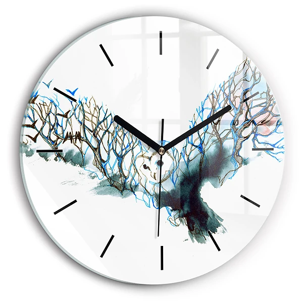 La liberté et la nature des oiseaux Horloge ronde en verre