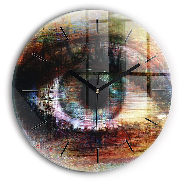 Street art Eye Horloge ronde murale