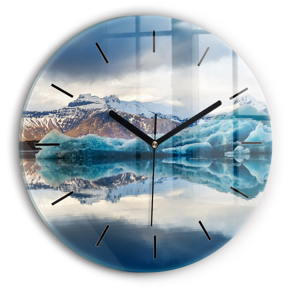 Lac Jokulsarlon Islande Horloge ronde murale