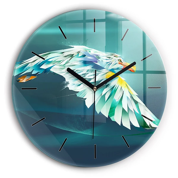 Image d'un aigle en vol Horloge ronde murale