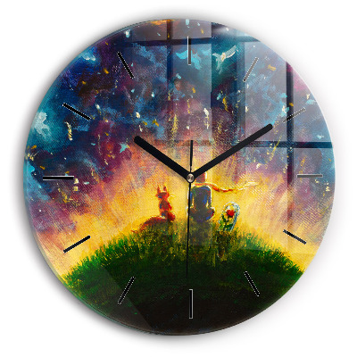Petit prince abstrait Horloge ronde