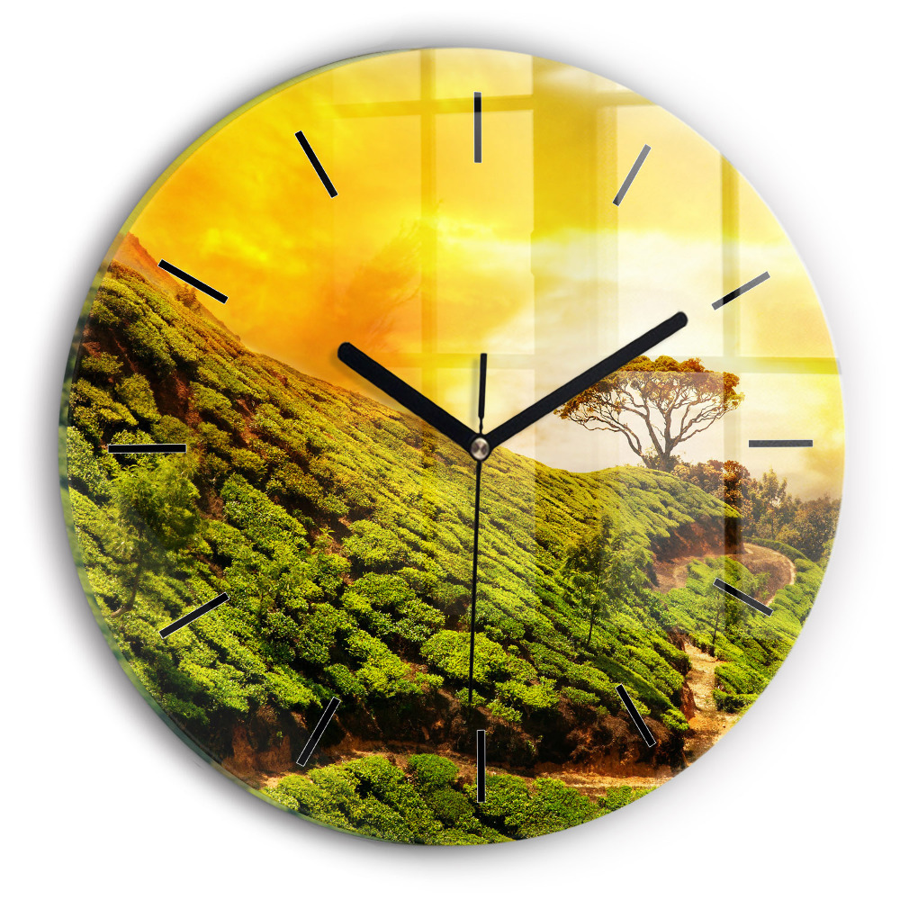 Colline de thé Horloge ronde murale