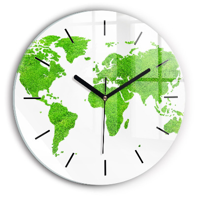 Carte de l'herbe verte Pendule murale ronde