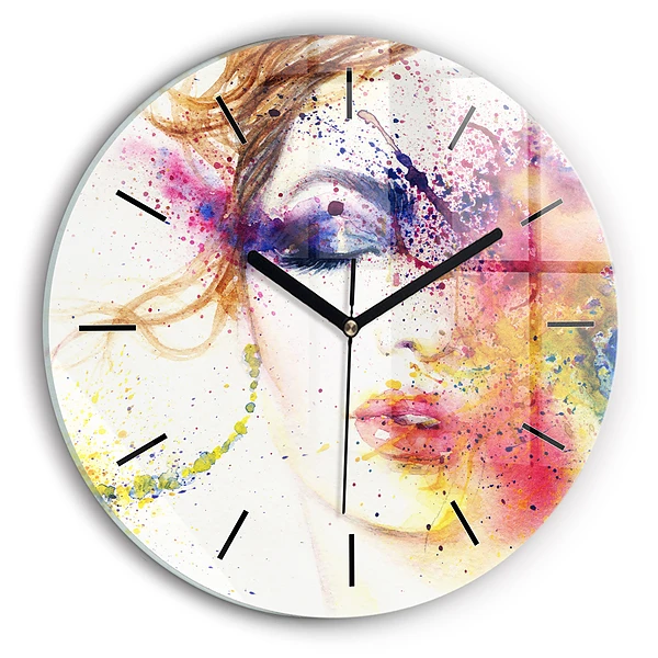 Portrait d'une femme mystérieuse Horloge ronde murale
