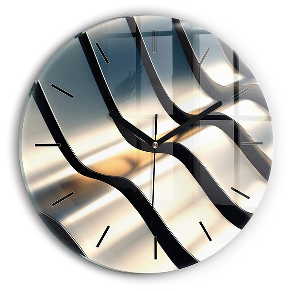 Motif argenté Pendule murale ronde