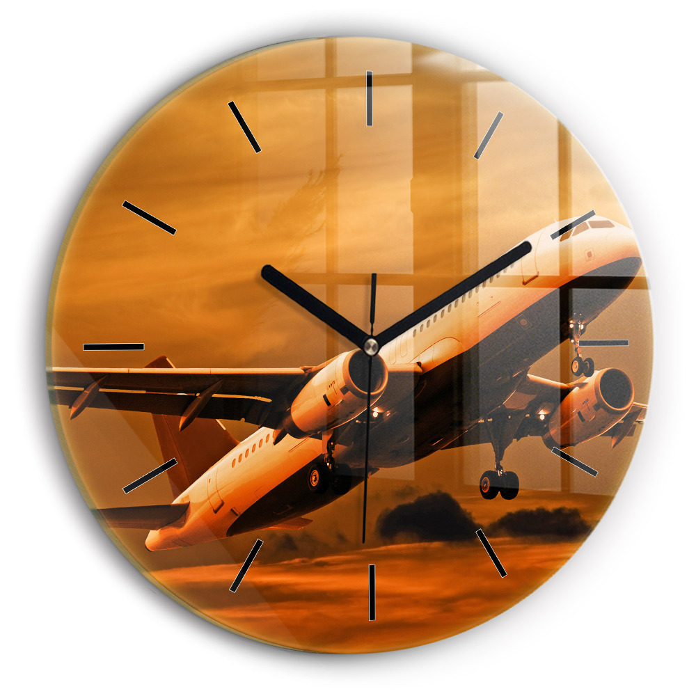 Voyage en avion Horloge ronde murale