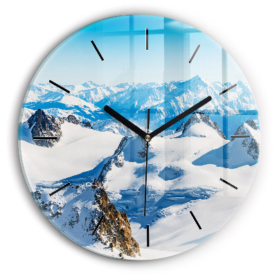 Skieur dans les Alpes Horloge ronde murale