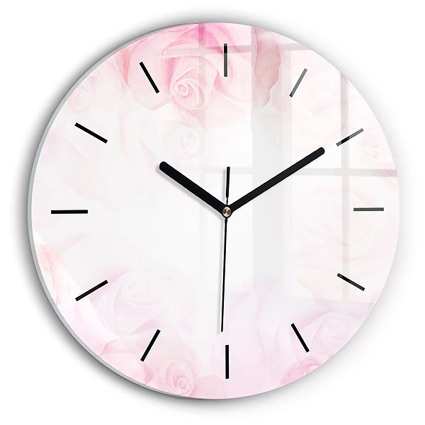 Roses abstraites Pendule murale ronde