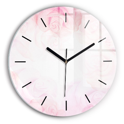 Roses abstraites Pendule murale ronde