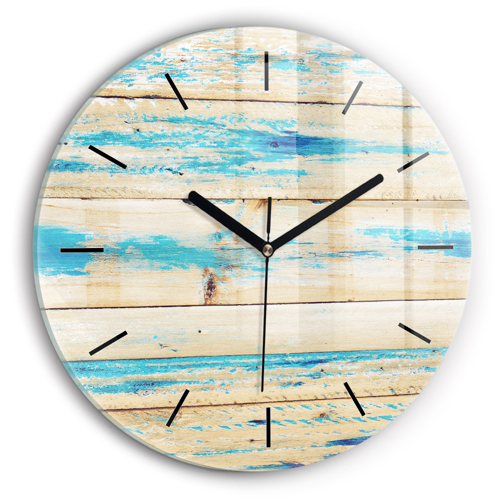 Bois rayé Horloge ronde