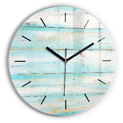 Planches bleues Horloge ronde en verre