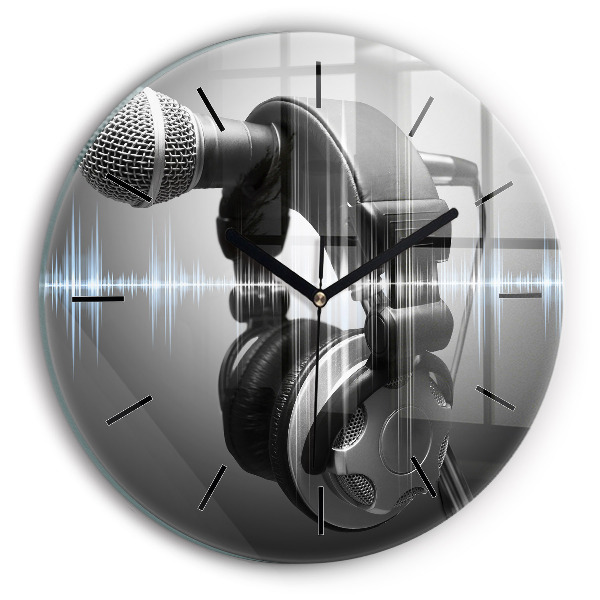 Microphone et écouteurs Horloge ronde