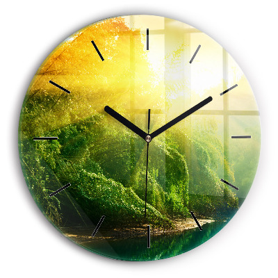 Nature paisible Horloge ronde en verre