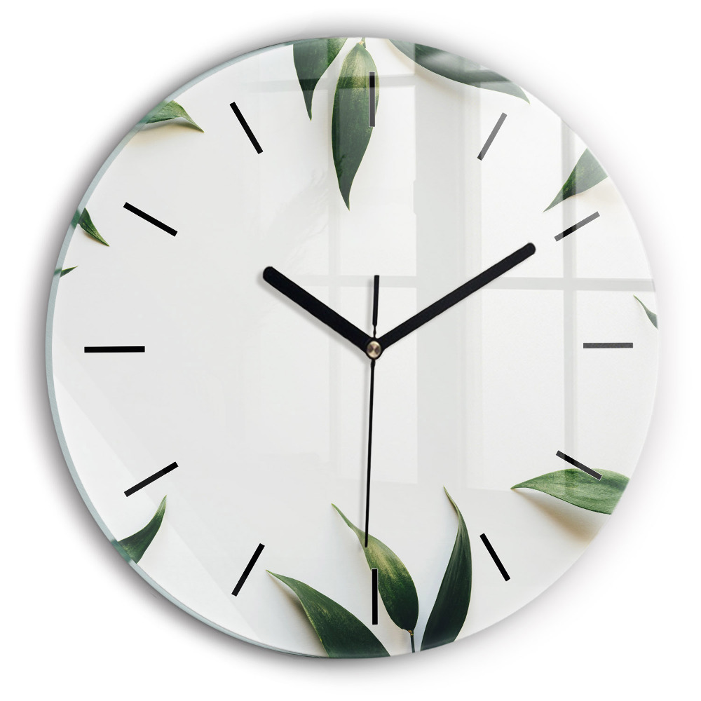Cadre de feuille Horloge ronde murale