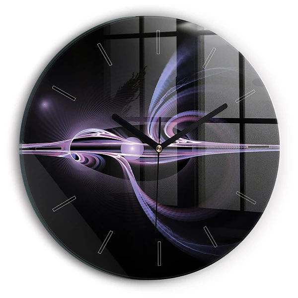 Abstraction violette Horloge ronde murale