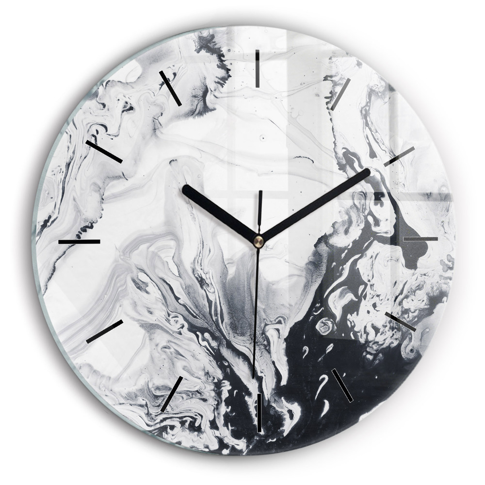 Marbre abstrait à l'encre Horloge ronde murale