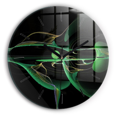 Abstraction verte Horloge ronde