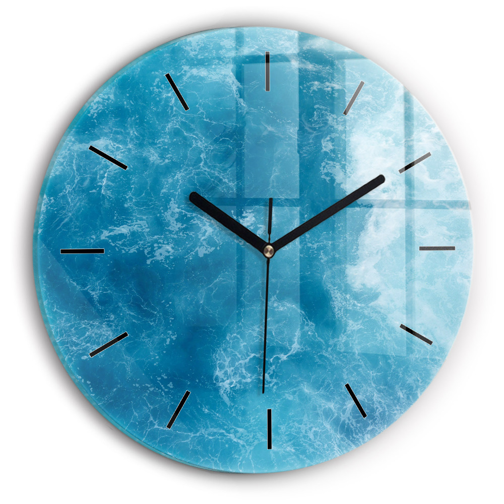 Eau de mer Horloge ronde en verre