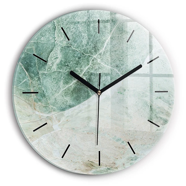 Texture de pierre marbrée Horloge ronde en verre