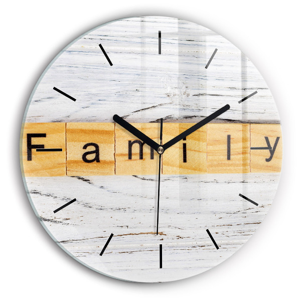 Inscription familiale Horloge ronde en verre