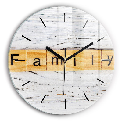 Inscription familiale Horloge ronde en verre