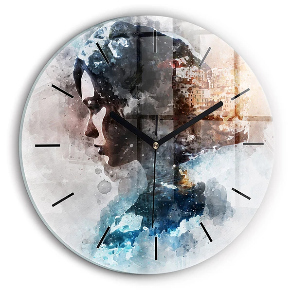 Visages abstraits Pendule murale ronde