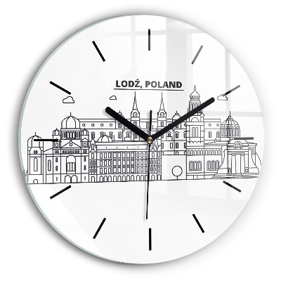 Łódź architecture panorama Horloge ronde en verre