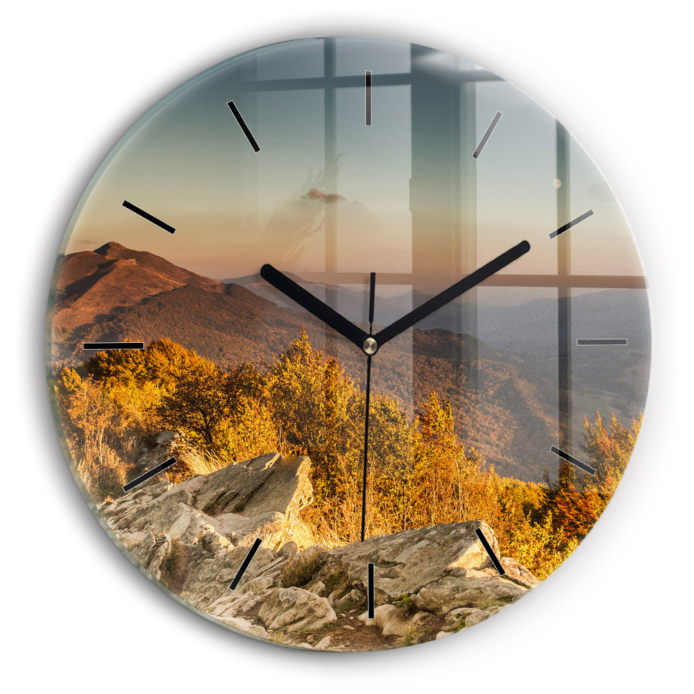 Montagnes Bieszczady Horloge ronde murale