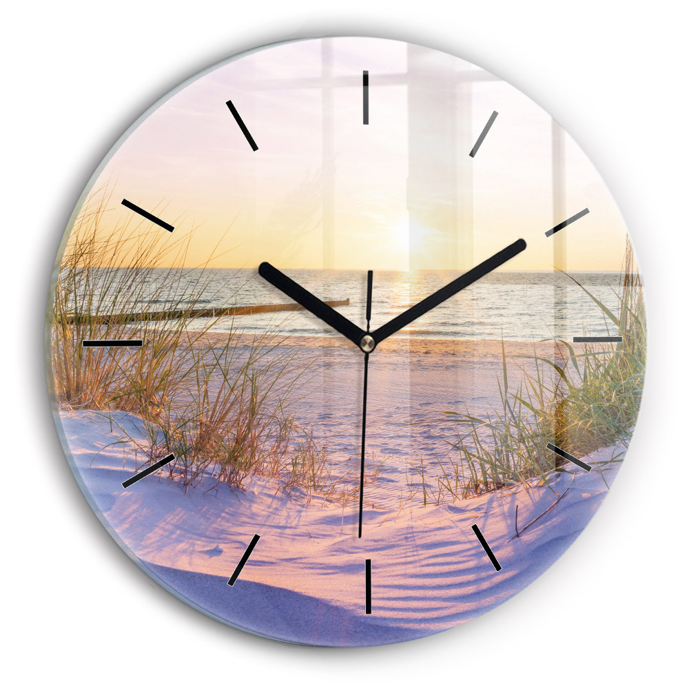 Soleil polonais Mer Horloge ronde en verre