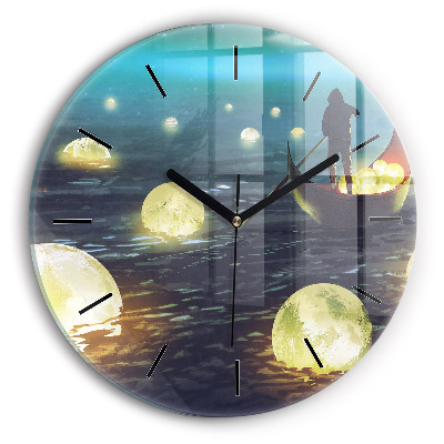 Abstraction Horloge ronde en verre