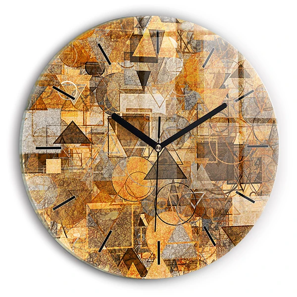 Formes géométriques Horloge ronde en verre