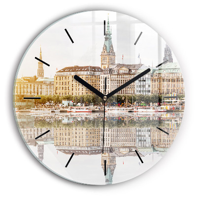 Fleuve Hambourg Allemagne Horloge ronde murale