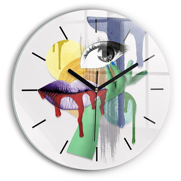 Collage surréaliste Pendule murale ronde