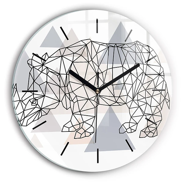 Motif géométrique Horloge ronde en verre