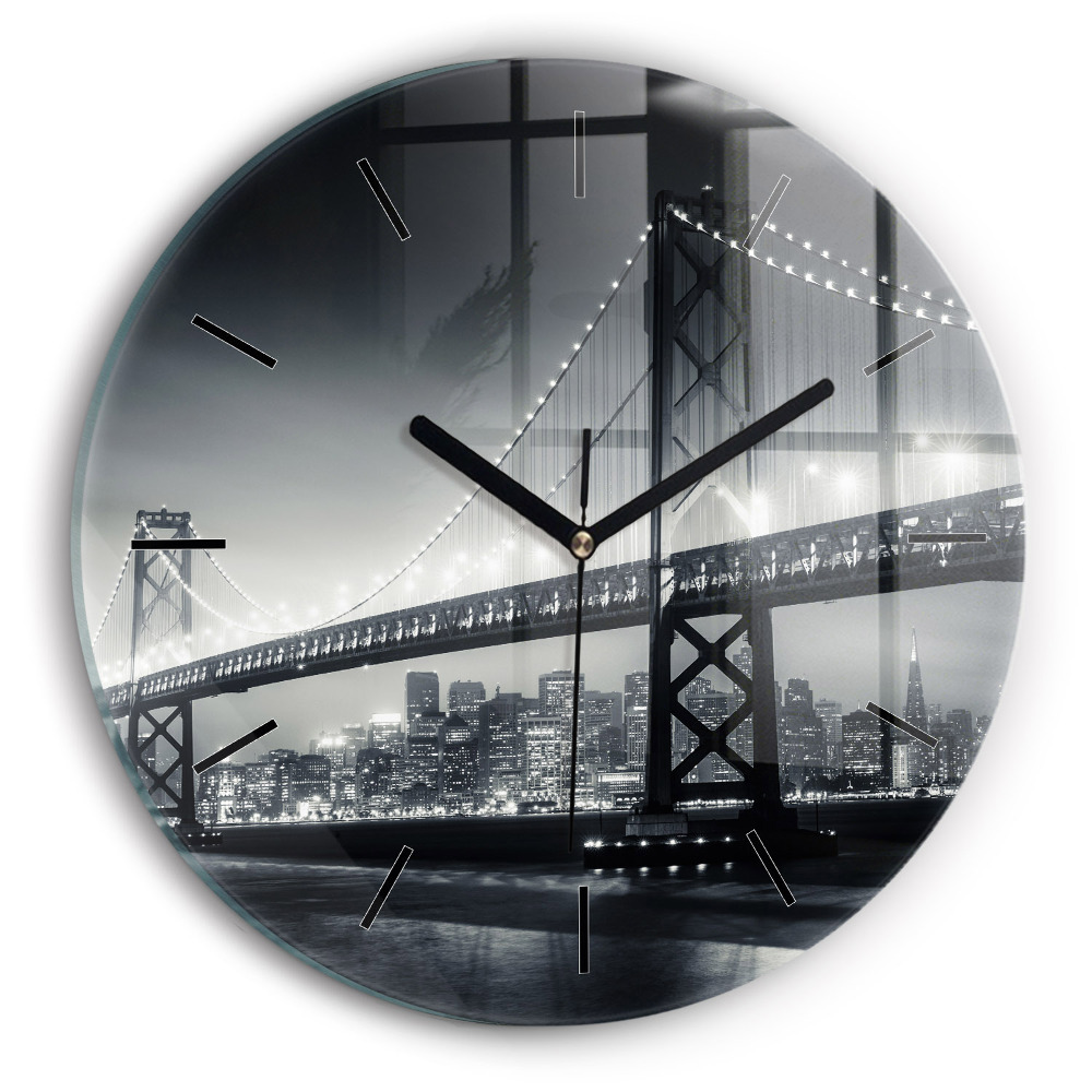 Pont de nuit à San Francisco Horloge ronde murale