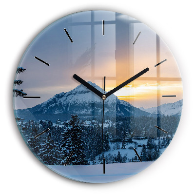 Paysage de montagne Horloge ronde