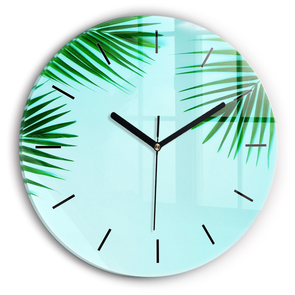 Palmiers verts Pendule murale ronde
