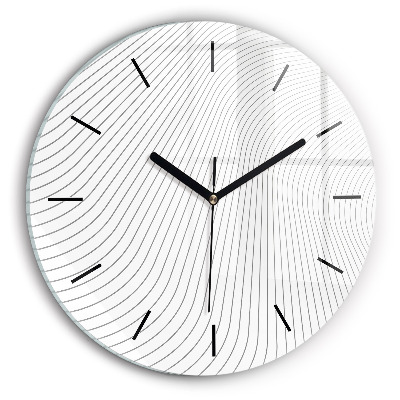 Lignes abstraites Horloge ronde en verre