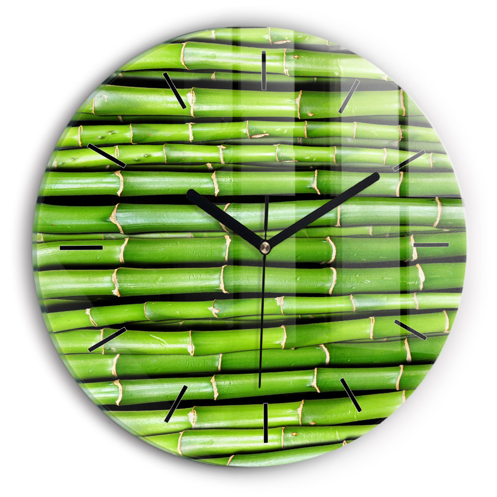 Bambou asiatique Horloge ronde murale