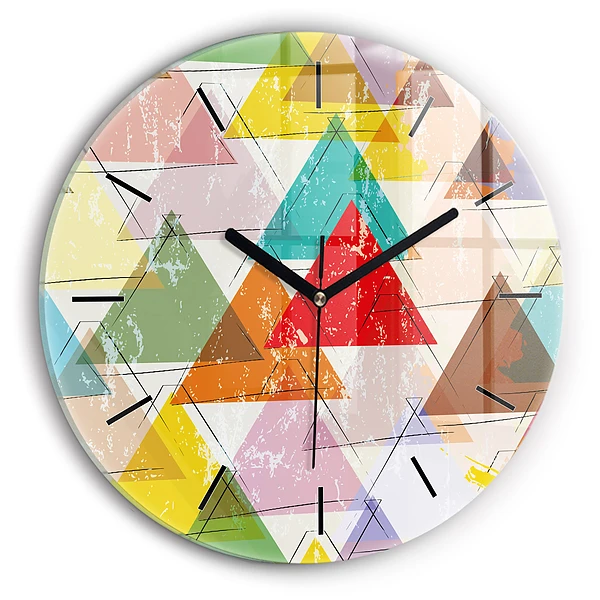 Triangles géométriques Horloge ronde en verre