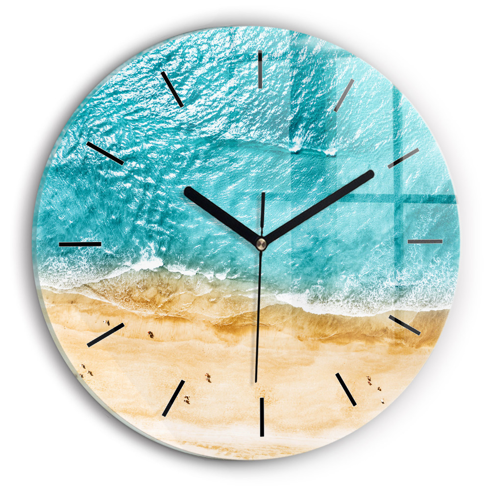Personnes sur la plage Pendule murale ronde