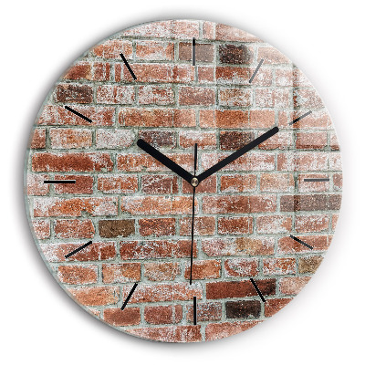 Mur de briques Horloge ronde en verre