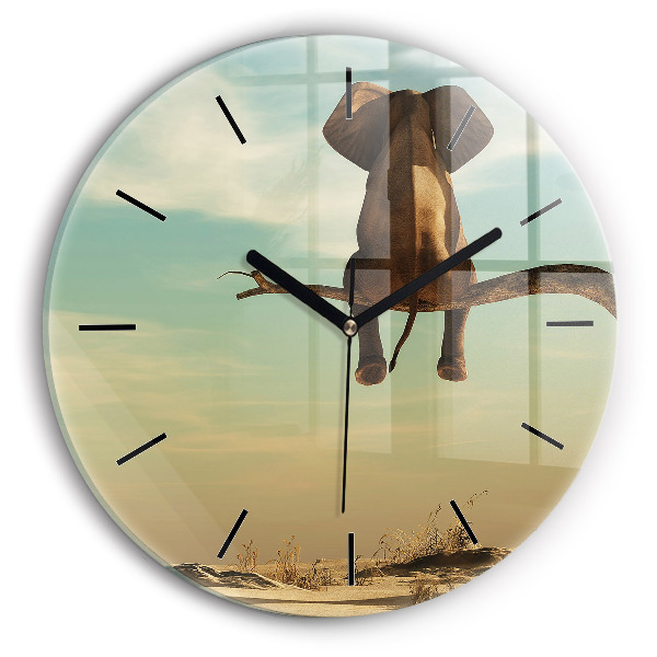 Éléphant dans un arbre Horloge ronde