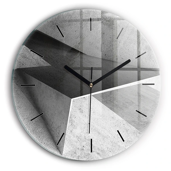 Triangles abstraits Horloge ronde en verre