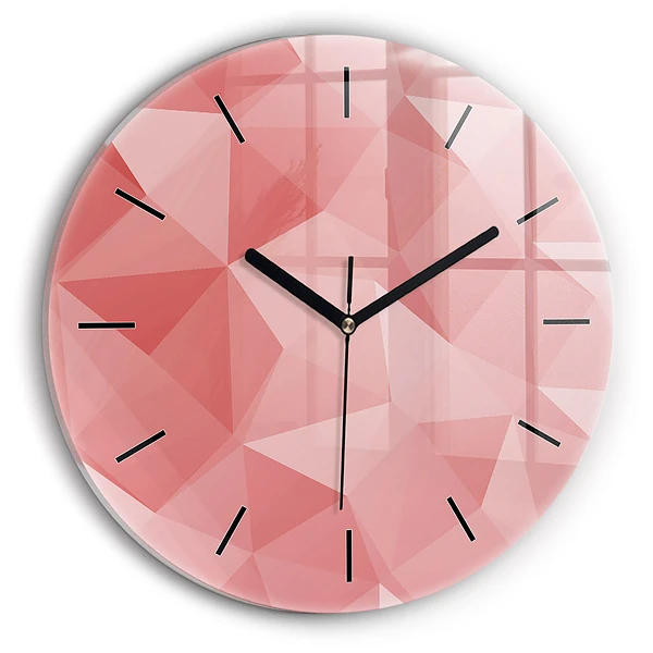 Triangles abstrait Horloge ronde en verre