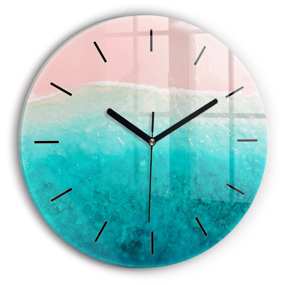 Plage de sable marin Pendule murale ronde